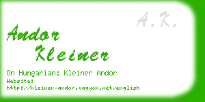 andor kleiner business card